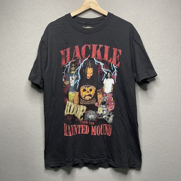Hackle Haunted Mound From The Haunted Mound Graphic Tee Black L - Picture 1 of 6